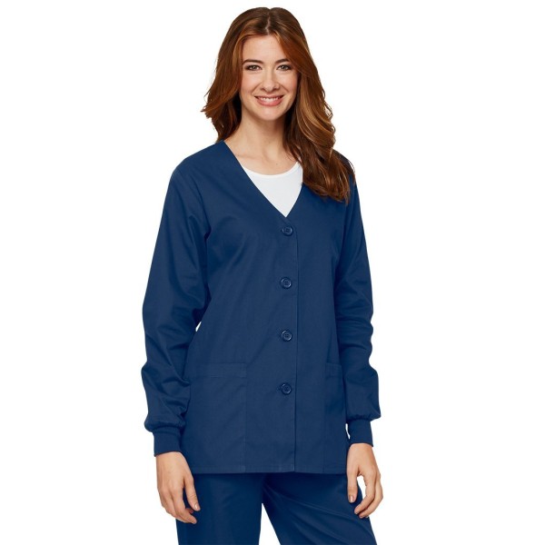 Lab Coat (color:  Navy Blue)