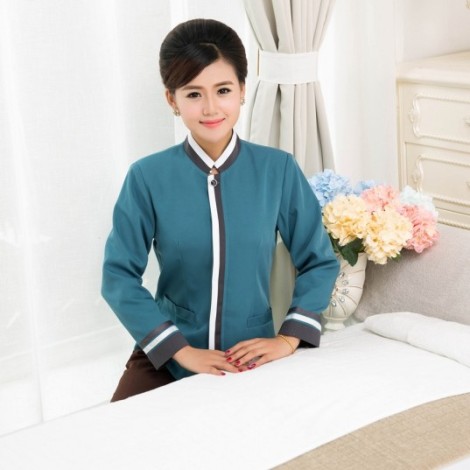 Housekeeping Coat (color: Sky Blue)